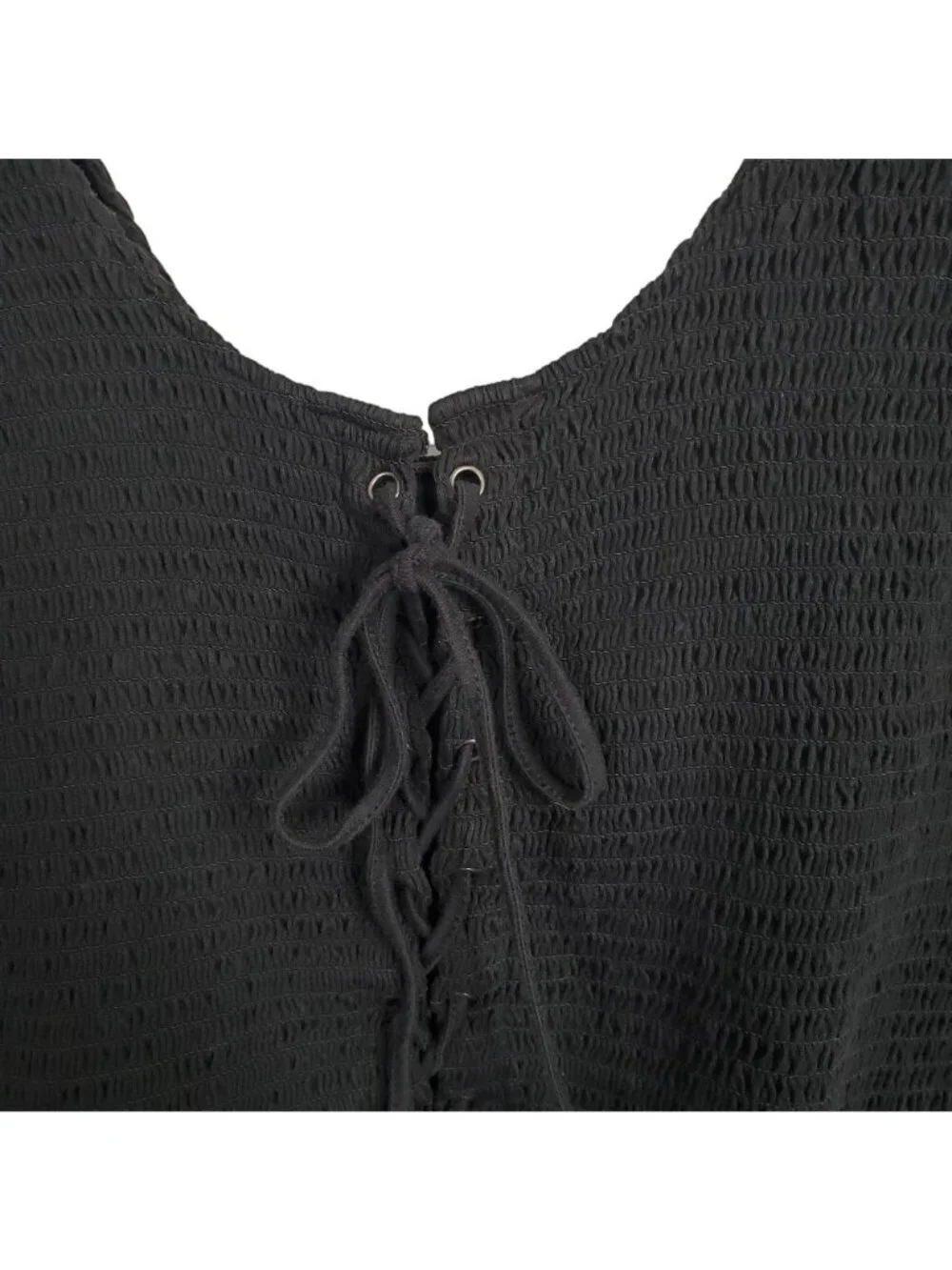 Hot Topic 4 Size 4X Top Smocked Lace Up Corset Tank Gothic Cottagecore Stretchy - Picture 9 of 9